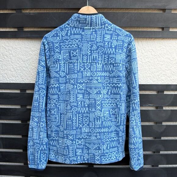Chubbies The Sketch Fleece Quarter Zip Pullover in Blue Geometric Print | Medium - Picture 3 of 7
